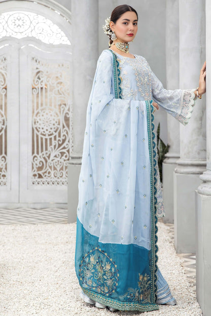 Hania Aamir SKYBLUE Sharara Kameez | 60% OFF