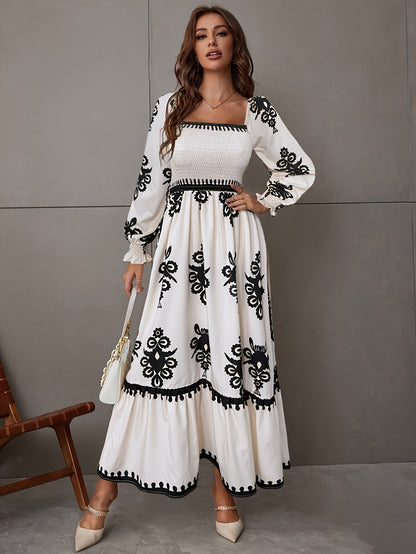 Floral Black and white Maxi - COD | 20% OFF