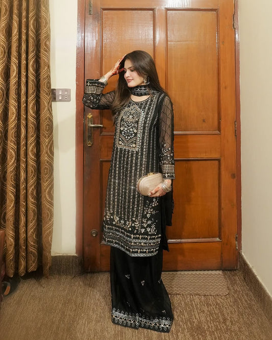 Noory Shirt, Flapper and Dupatta - COD | 40% OFF