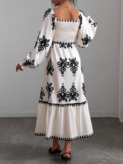 Floral Black and white Maxi - COD | 20% OFF