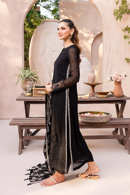 Laiba Khan Starry Black Bliss Shirt, Trouser and Dupatta set | 40% OFF | COD