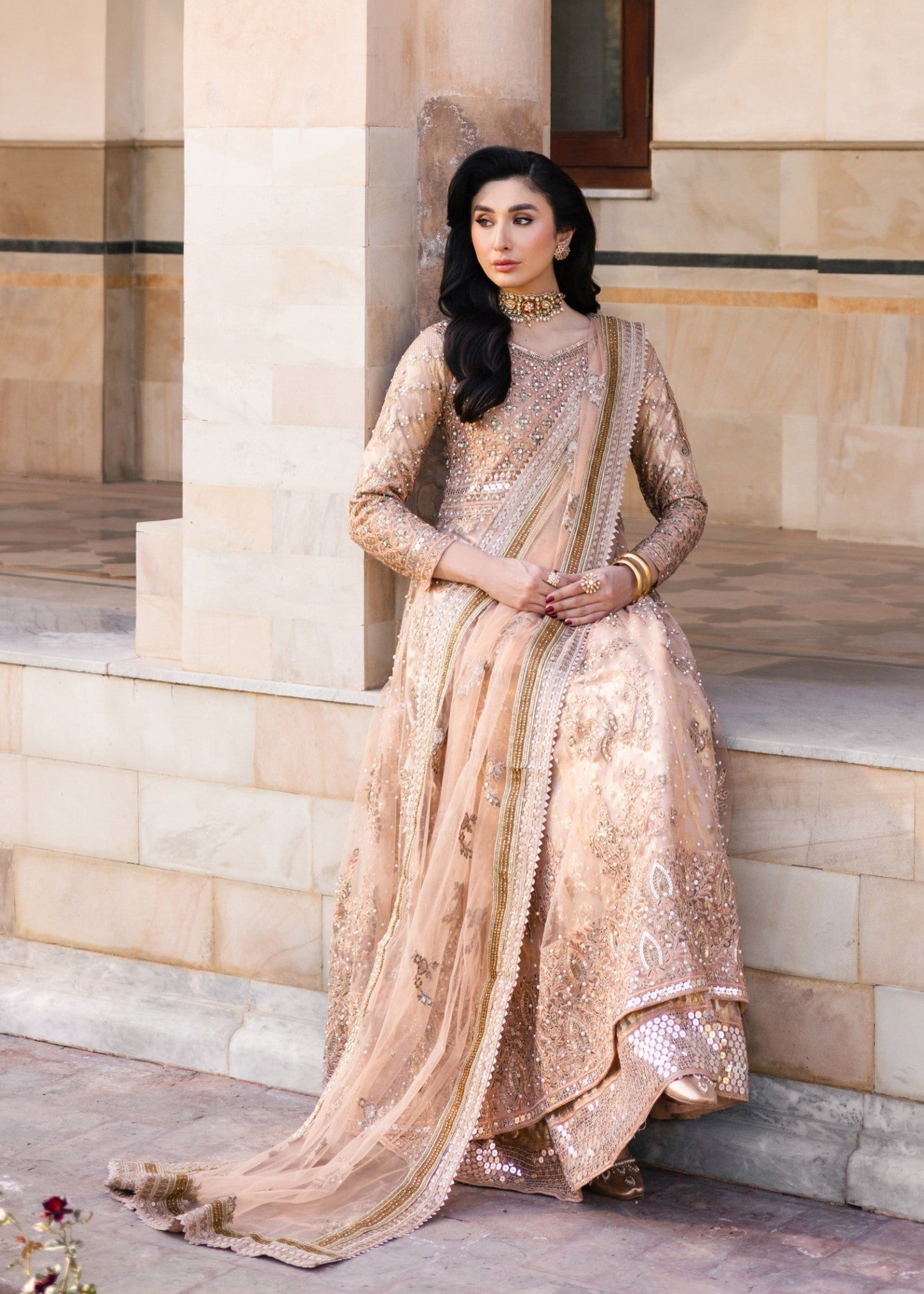 Wajeha Khan -  Gulnoor Maxi, Lehenga and Dupatta | 50% OFF