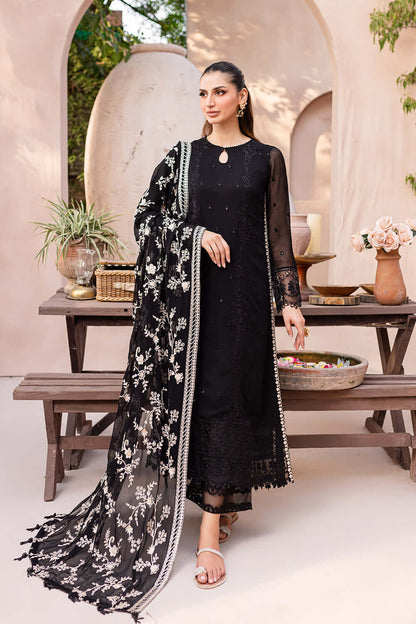 Laiba Khan Starry Black Bliss Shirt, Trouser and Dupatta set | 40% OFF | COD