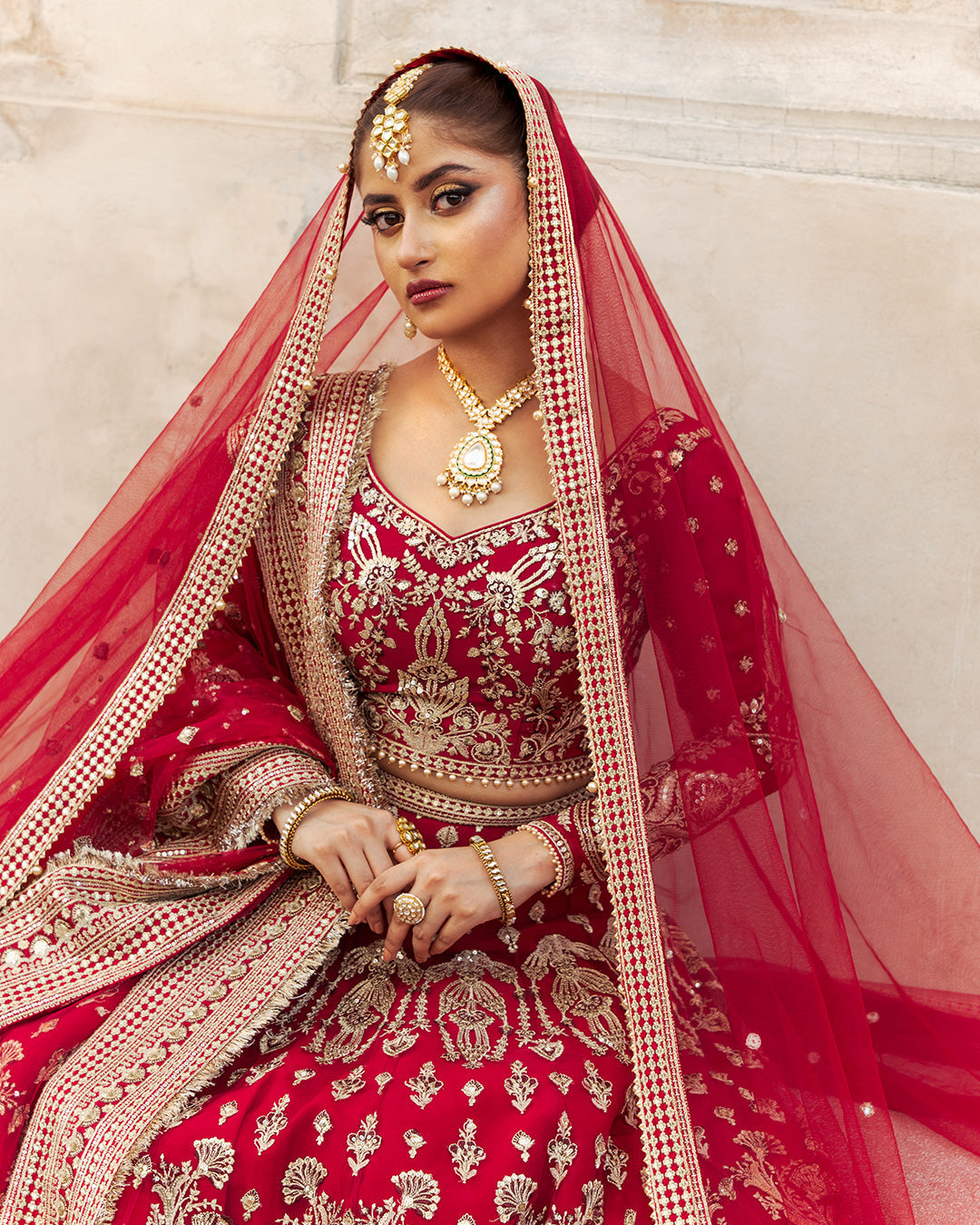 Sajal Ali - Red Bridal Gown | 50% OFF