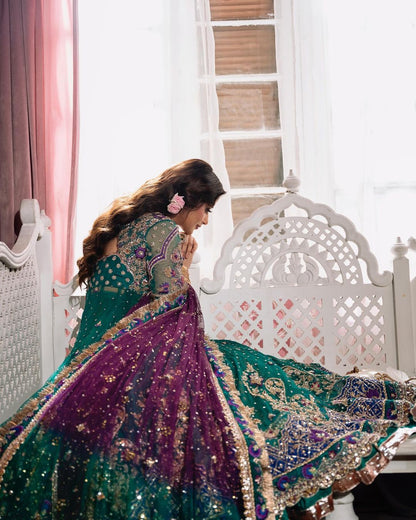 Sajal Ali Sea Green Kalidaar Lehenga with Dupatta | 65% OFF