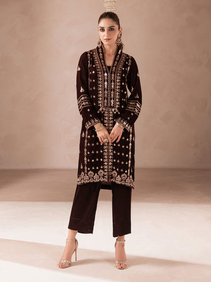 Maya Ali - Velvet Pret Shirt and Trouser set | 40%