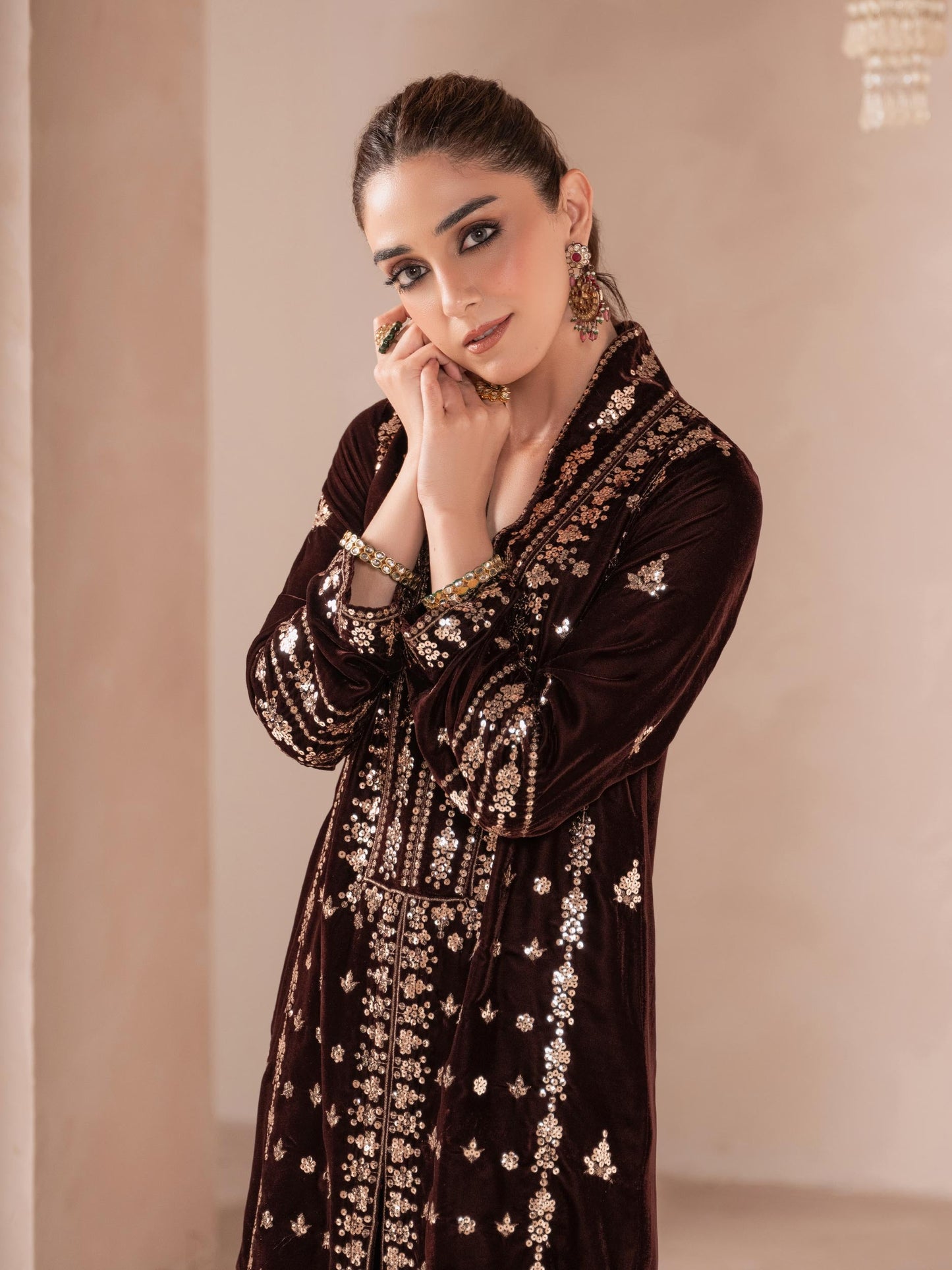 Maya Ali - Velvet Pret Shirt and Trouser set | 40%