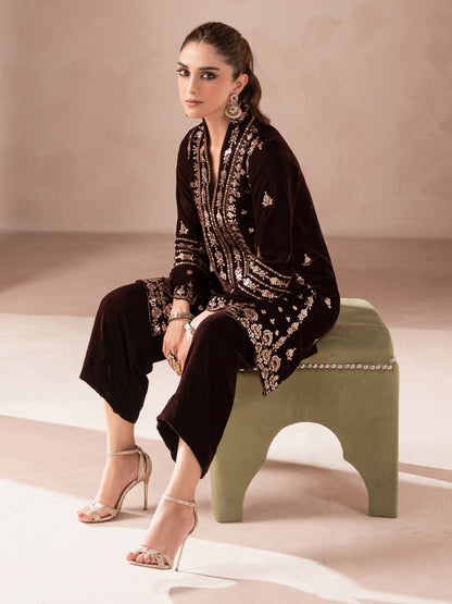 Maya Ali - Velvet Pret Shirt and Trouser set | 40%