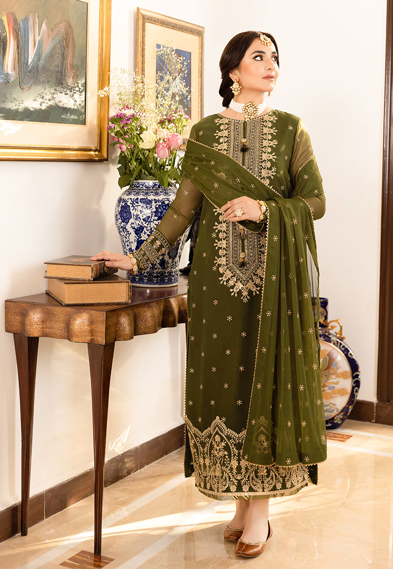 Yumna Zaidi - Meerub Shirt, Trouser and Dupatta - COD | 50% OFF