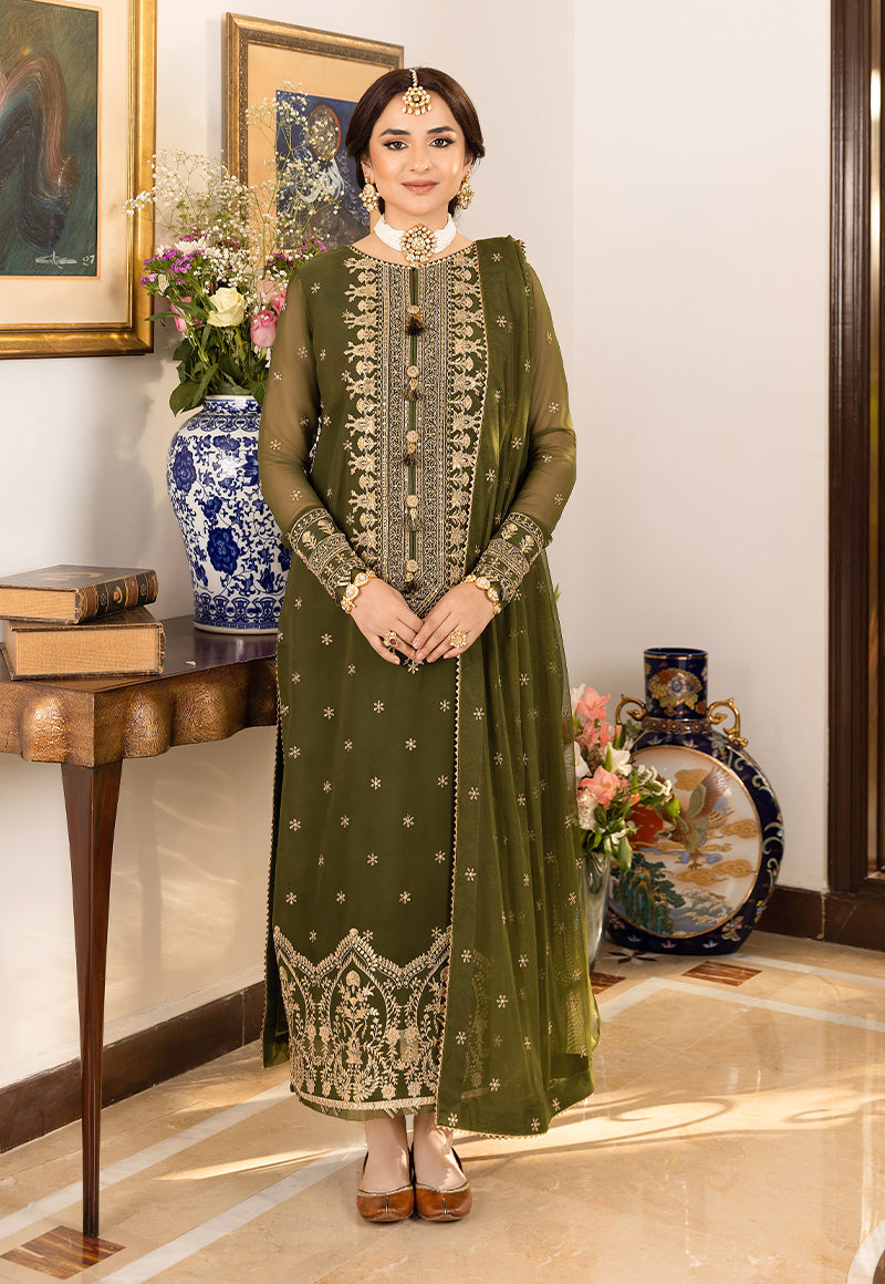 Yumna Zaidi - Meerub Shirt, Trouser and Dupatta - COD | 50% OFF