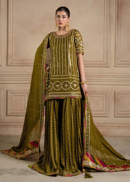 Dananeer - Dhani Shirt, Gharara with Dupatta | 50% OFF | Cash On Delivery