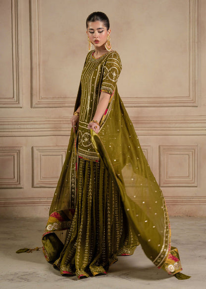 Dananeer - Dhani Shirt, Gharara with Dupatta | 50% OFF | Cash On Delivery