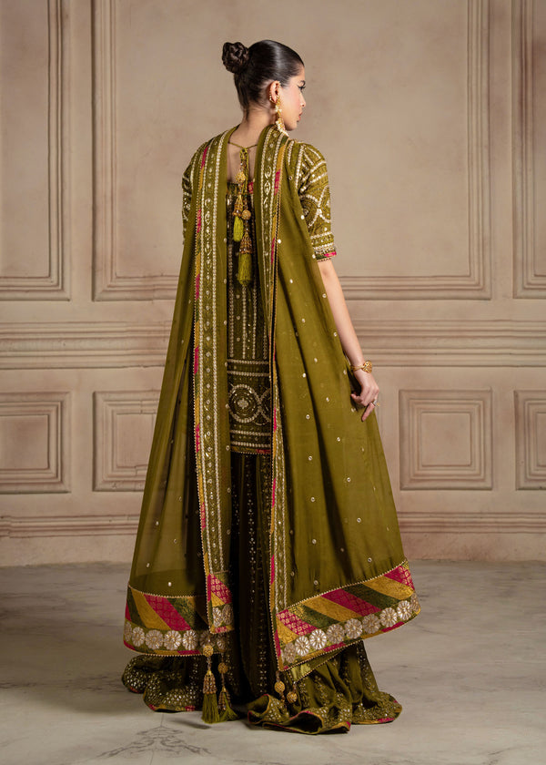 Dananeer - Dhani Shirt, Gharara with Dupatta | 50% OFF | Cash On Delivery