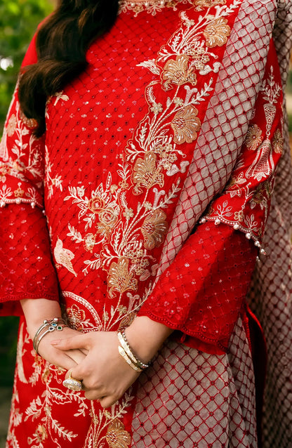 Duresfishan Saleem - Toredor Shirt, Trouser and Dupatta - COD | 30% OFF