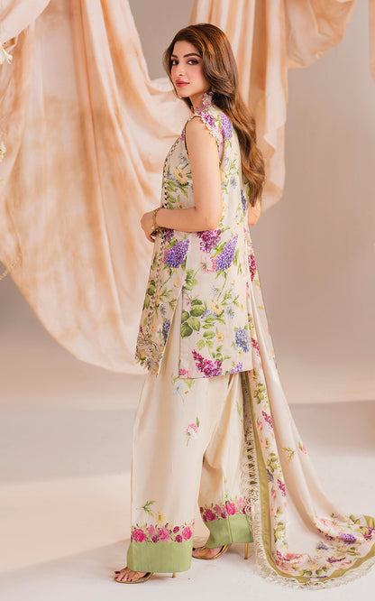 Kinza Hashmi - Blend floral viscose Shirt, Trouser and Dupatta set | 40% OFF