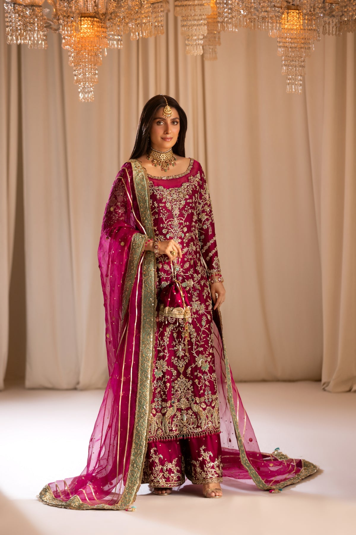 Ayeza Khan - Sheesha Reshmi Shirt, Touser and Dupatta set | 50% OFF