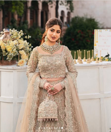 Sajal Ali Lehenga Choli LIGHT PINK Dress | 50% OFF | COD