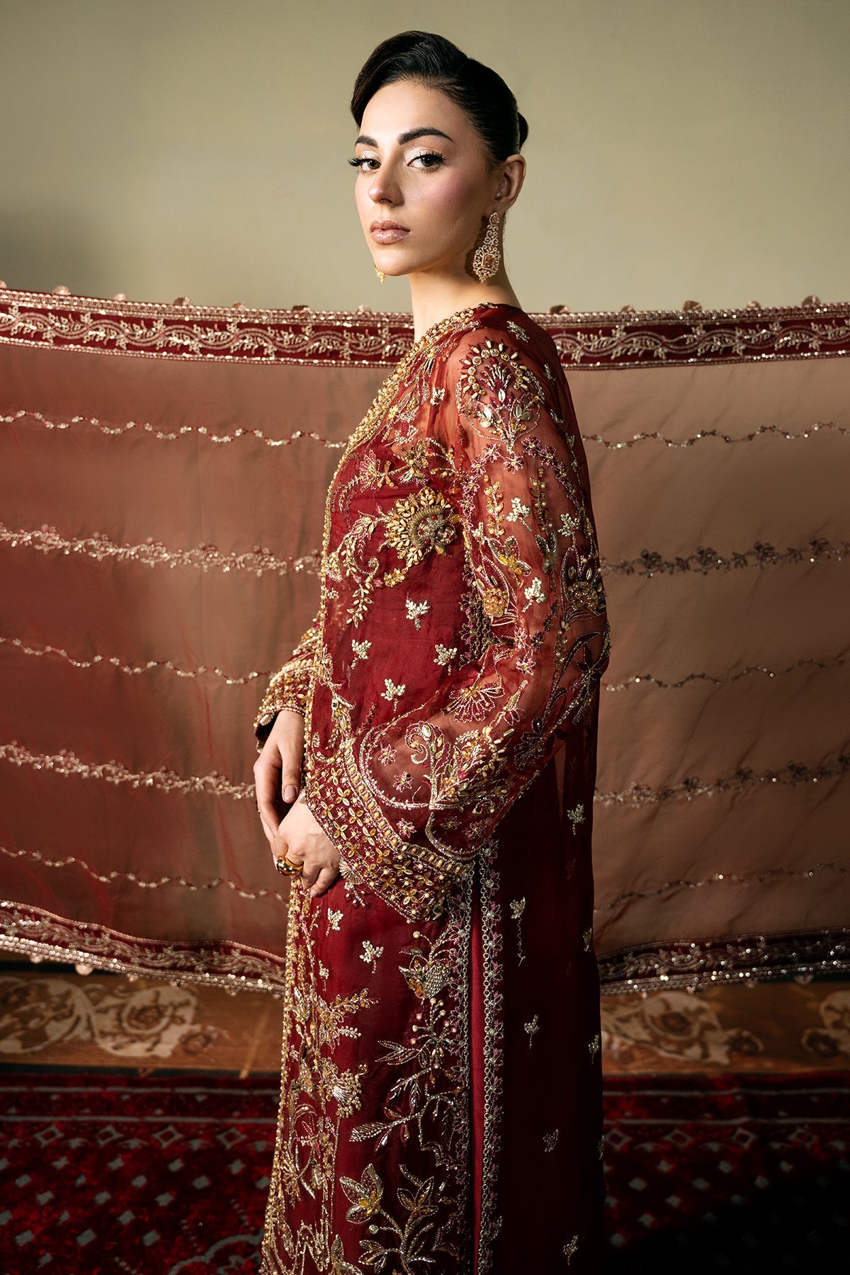 Saba Maaz - Serika Long Shirt, Trouser and Duaptta set | 50% OFF