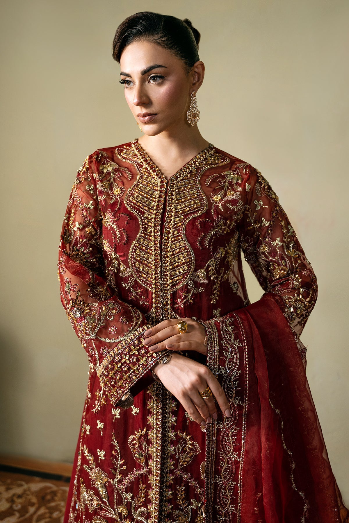 Saba Maaz - Serika Long Shirt, Trouser and Duaptta set | 50% OFF