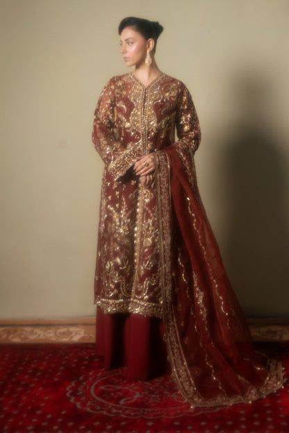 Saba Maaz - Serika Long Shirt, Trouser and Duaptta set | 50% OFF