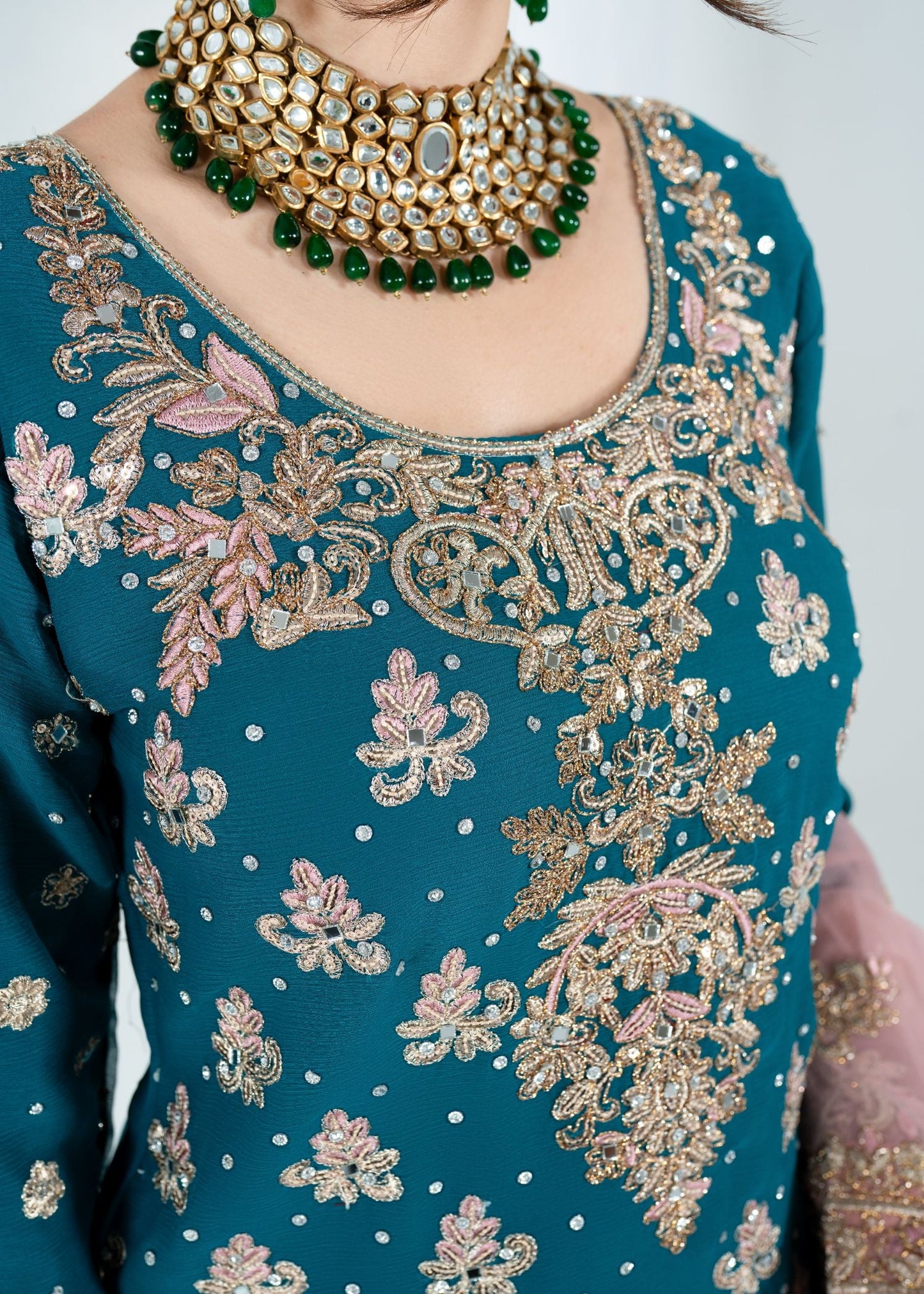 Areeqa Haq - Rine Shirt, Gharara and Dupatta - COD | 50% OFF
