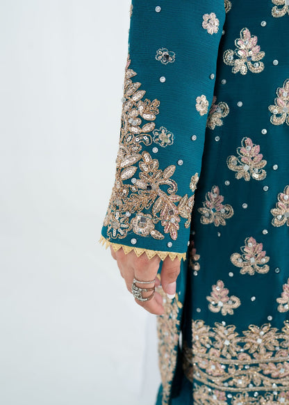 Areeqa Haq - Rine Shirt, Gharara and Dupatta - COD | 50% OFF