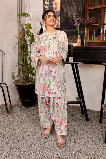 Nehaal Naseem - Floral Khaddar Shirt and Trouser - COD | 20% OFF