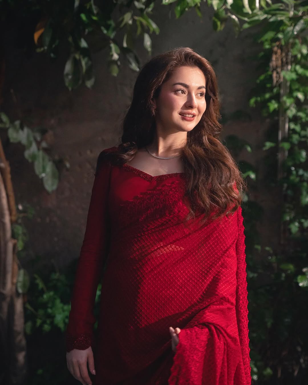 Hania Aamir - Evia Red Saree |  70% OFF | Cash On Delivery