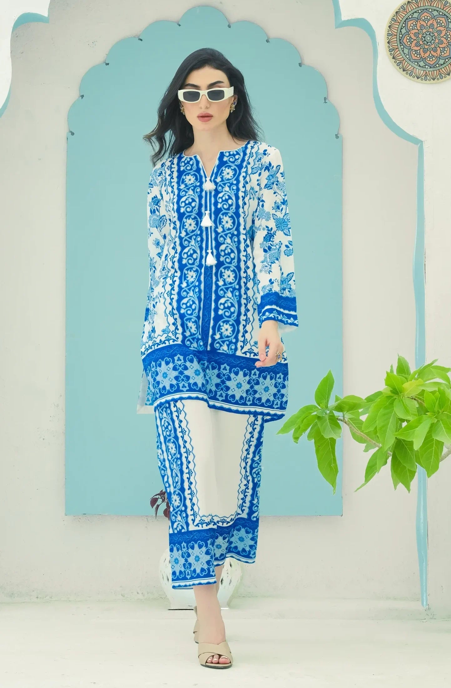 Laiba Khan - Vintage Shirt and Trouser - COD | 30% OFF