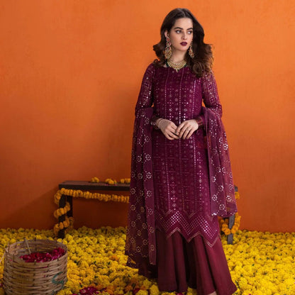 Minal Khan - Rira Shirt, Flapper with Dupatta - COD | 40% OFF
