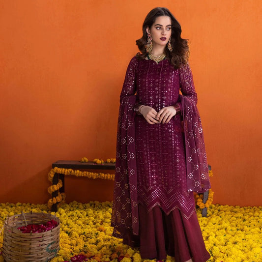 Minal Khan - Rira Shirt, Flapper with Dupatta - COD | 40% OFF