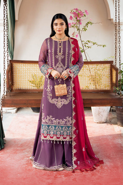 Laiba Khan - Light Purple Long Shirt, Trouser with Dupatta | 50% OFF