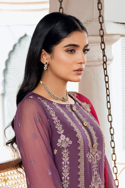 Laiba Khan - Light Purple Long Shirt, Trouser with Dupatta | 50% OFF