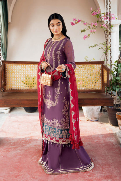 Laiba Khan - Light Purple Long Shirt, Trouser with Dupatta | 50% OFF