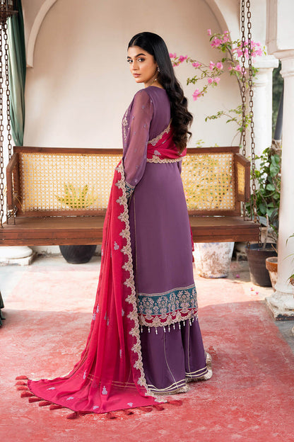 Laiba Khan - Light Purple Long Shirt, Trouser with Dupatta | 50% OFF