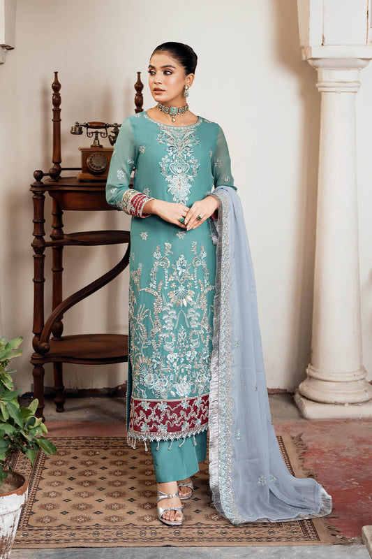 Laiba Khan - Nikhat Long Shirt, Trouser and Dupatta | 50% OFF