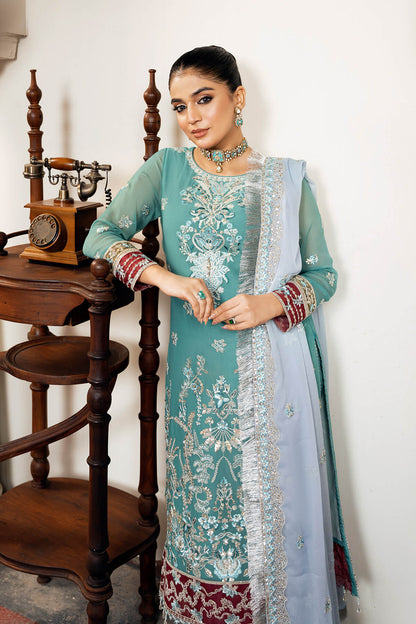 Laiba Khan - Nikhat Long Shirt, Trouser and Dupatta | 50% OFF