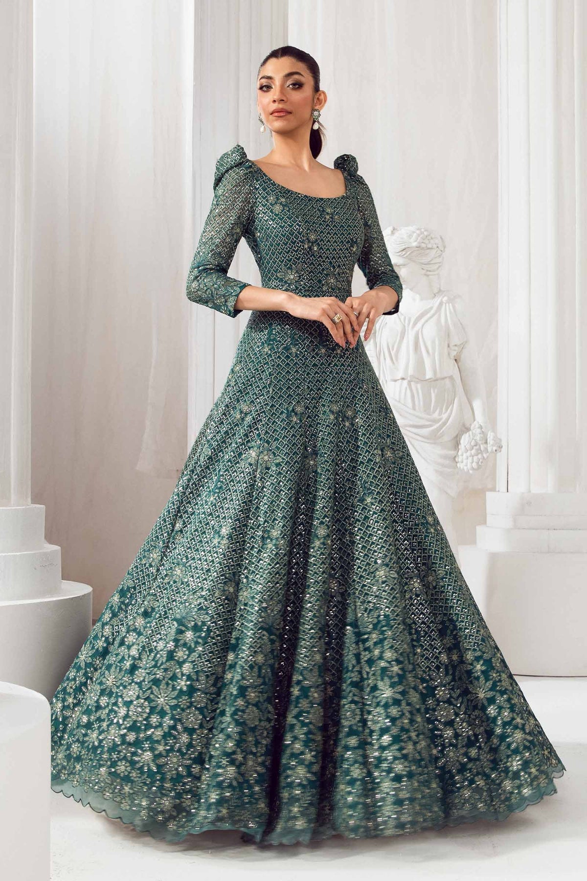 Urwa Hocane -  Greenish Maxi with Trouser | 50% OFF