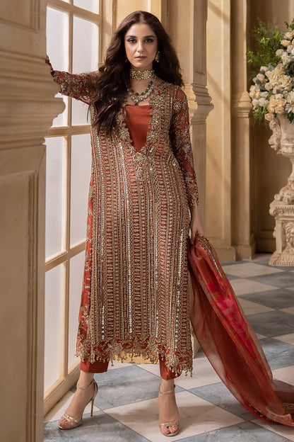 Maya Ali - Brownish Shirt trouser with dupatta - COD | 25% OFF