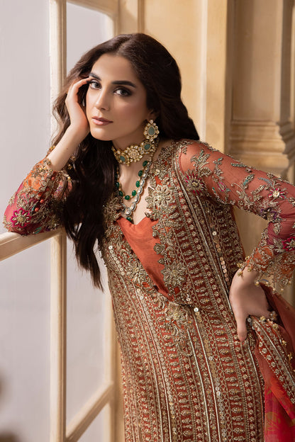 Maya Ali - Brownish Shirt trouser with dupatta - COD | 25% OFF