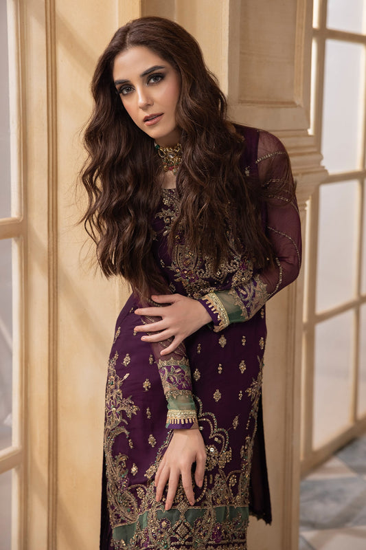 Maya Ali - Purple Shirt, Ghagra and Dupatta Set | 60% OFF