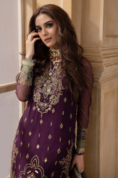 Maya Ali - Purple Shirt, Ghagra and Dupatta Set | 60% OFF