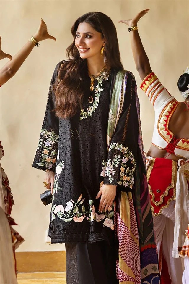 Mahira Khan - Cima Shirt, Trouser with Dupatta - C0D | 50% OFF
