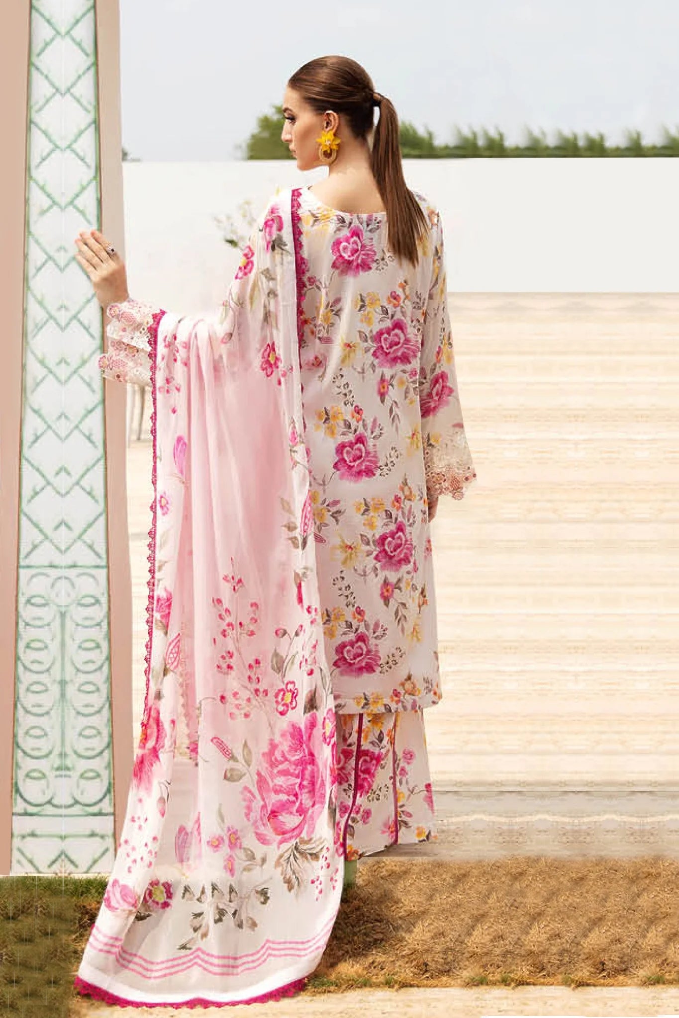 Alishba Abbasi - Eya Shirt, Trouser with Dupatta - COD | 30% OFF