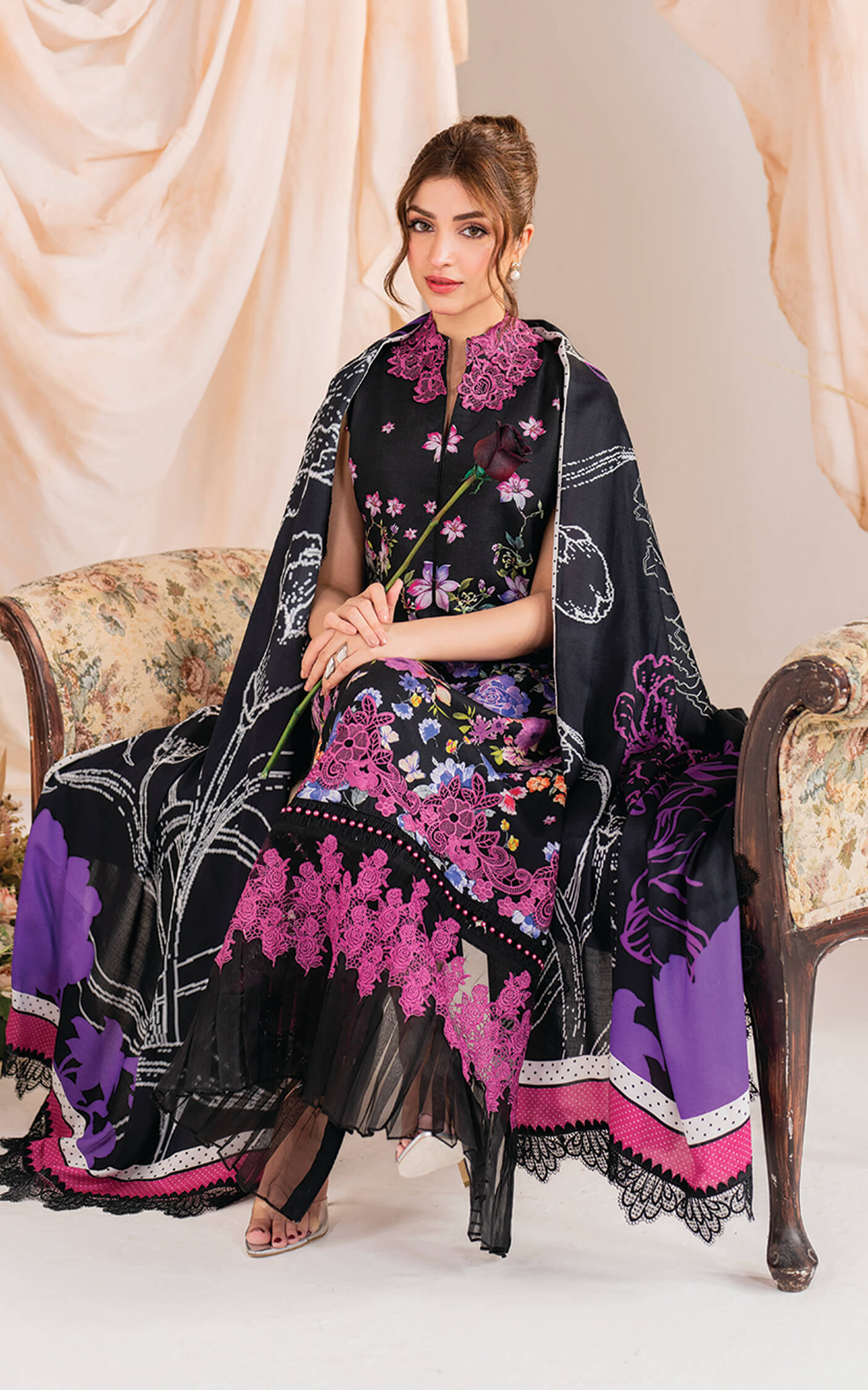 Kinza Hashmi - Redefine floral viscose Shirt, Trouser and Dupatta set | 40% OFF