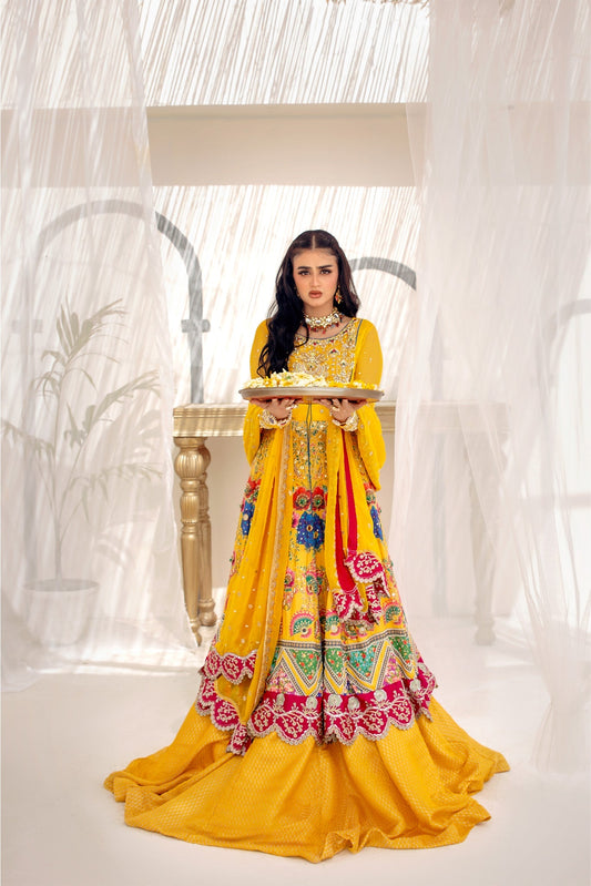 Hira Mani - Kora Dapka Frock with Jamawar Lehnga | 70% OFF