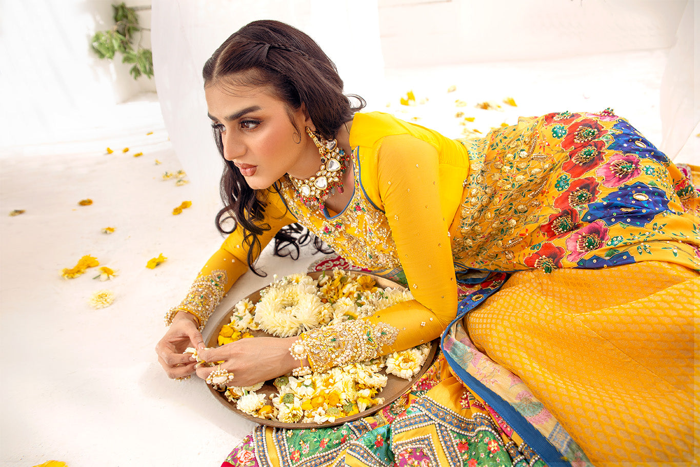 Hira Mani - Kora Dapka Frock with Jamawar Lehnga | 70% OFF