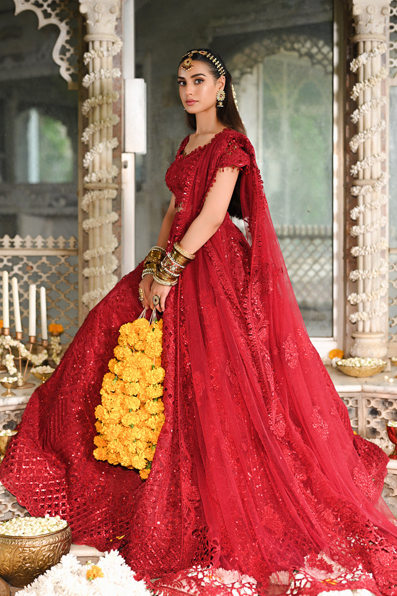 Iqra Aziz Red Choli, Lehenga with Dupatta | COD | 35% OFF