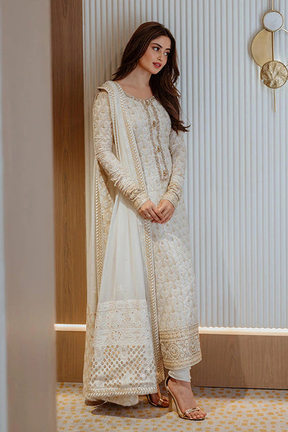 Sajal Ali - Tamgha Long Suit | 60% OFF