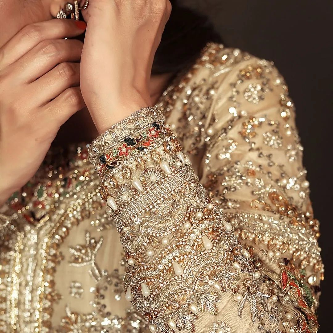 Urwa Hocane - Embellished Resham Swarovskis Long Dress |  60% OFF